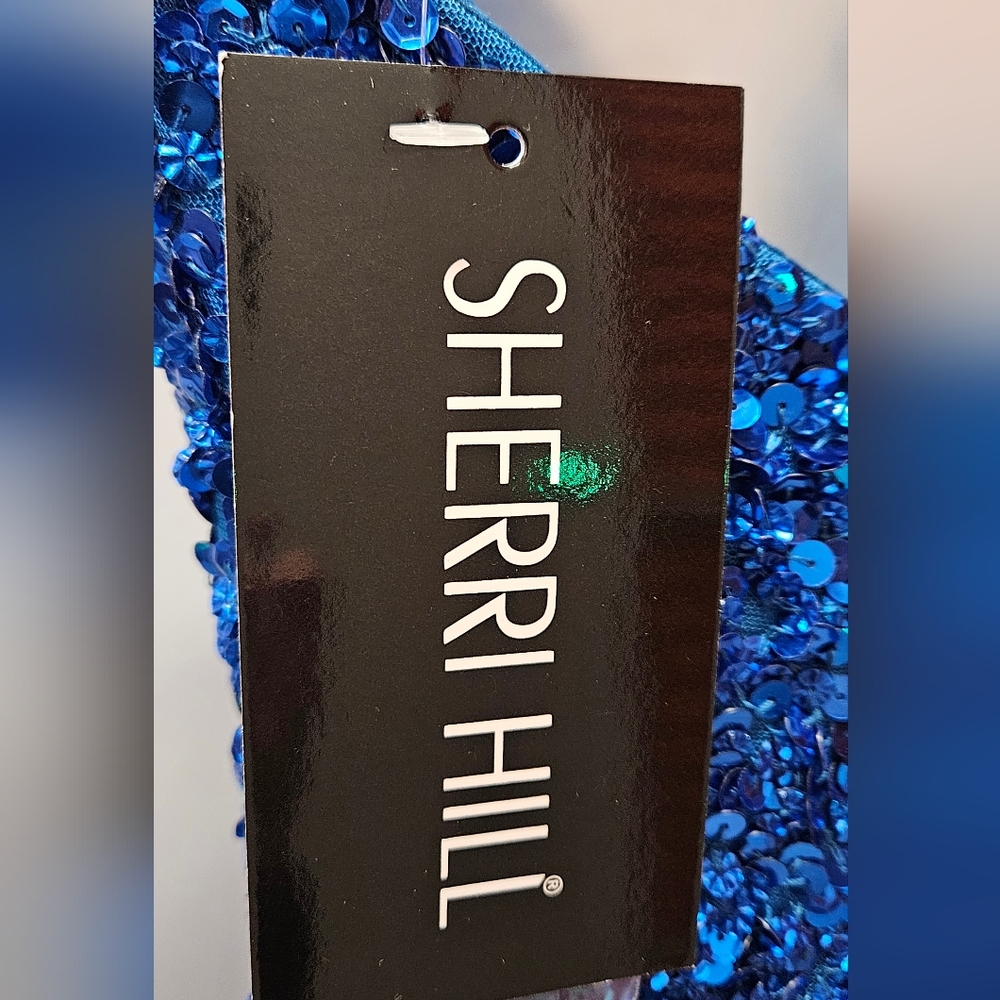 Sherri Hill #55431 Sequin Prom Gown, Size 16 BLACK and Size 6 PEACOCK - Picture 9 of 11